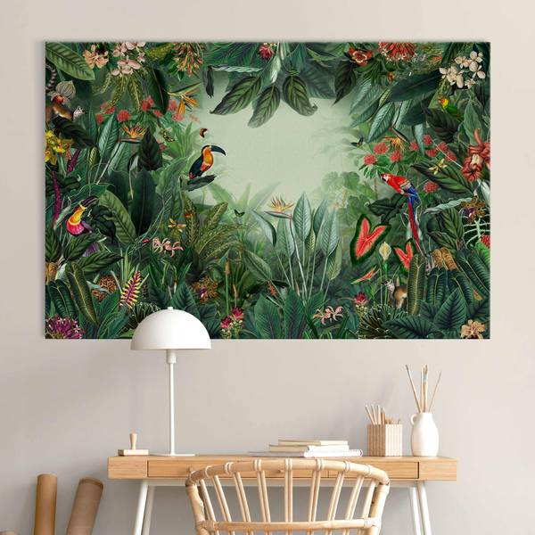 Akustikbild Vintage Dschungel 150 x 100 cm