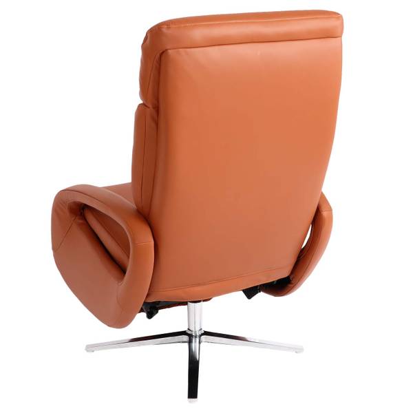 Relaxsessel L11 drehbar, Voll-Leder Braun - Taupe