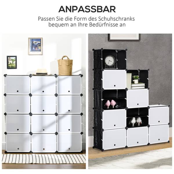 Würfelregal 850-169WT Kunststoff - 32 x 125 x 125 cm