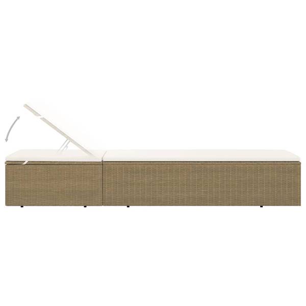 Gartenliege M607039 Braun - Polyrattan - 60 x 84 x 198 cm