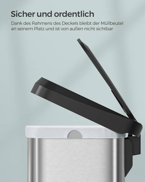 Abfalleimer 101698 Silber - Edelstahl - 84 x 45 x 43 cm