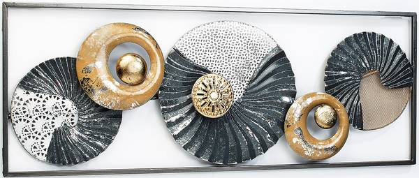 Metallbild SEASHELL3D Grau - Metall - 4 x 28 x 75 cm