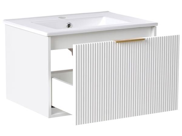 Ensemble pour salle de bain TILCARA Doré - Blanc - Largeur : 60 cm