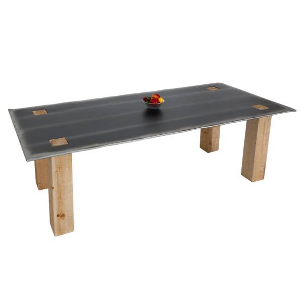 Table à manger L76 Marron - Sapin - Fer - 240 x 77 x 100 cm