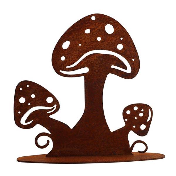 Pilze Deko Herbstdeko Tisch- Gartendeko Metall - 3 x 15 x 15 cm