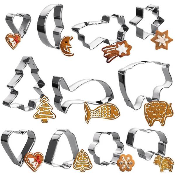 Ausstechformen 10er Set 259352 Silber - Metall - 8 x 18 x 18 cm