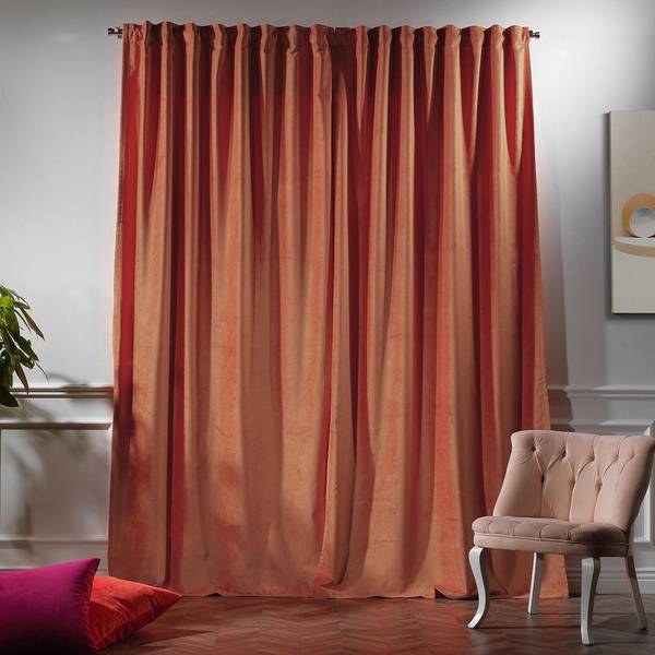 Kunstsamtvorhang 1Stück D280*H500 Braun - Strukturstoff - 280 x 500 x 1 cm