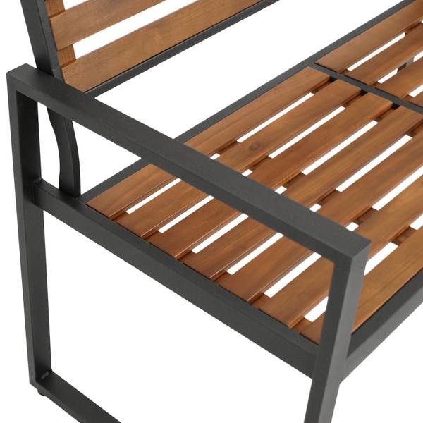 Gartenbank RAGUSA Braun - Grau - Akazie - Stahl - 123 x 88 x 62 cm
