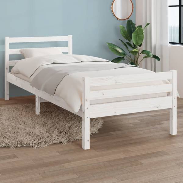 Massivholzbett XT 1859 Weiß - Massivholz - 106 x 70 x 206 cm
