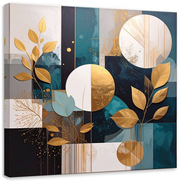 Wandbild Abstrakte Motive Grün - Polyester - 60 x 60 x 3 cm