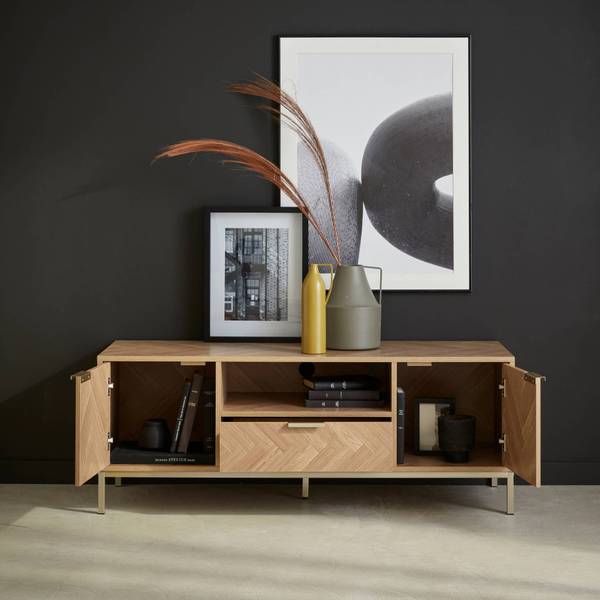 TV-Möbel Budapest Beige - Holz teilmassiv - 40 x 45 x 120 cm