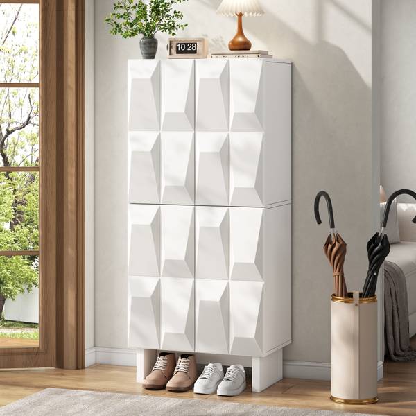 Schuhschrank Eurynom Ⅰ Weiß - Holzwerkstoff - 61 x 136 x 34 cm
