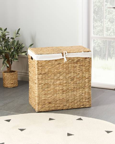 Wäschekörbe LANGSON Beige - Blau - Naturfaser - 30 x 50 x 50 cm