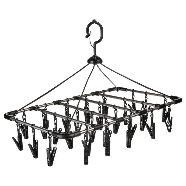 Hängetrockner 32 Clips BASIC Schwarz - Metall - 53 x 39 x 32 cm