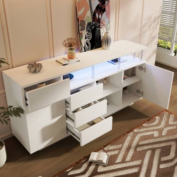 Sideboard GLOWMU 506 Ⅳ Weiß - Holzwerkstoff - 160 x 75 x 40 cm