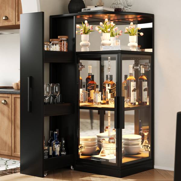 Vitrine JZGLS40 Ⅲ Schwarz - Holzwerkstoff - 64 x 112 x 42 cm
