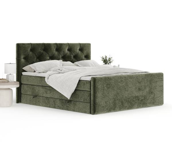 Boxspringbett Hugo Olivgrün - Liegefläche Breite: 180 cm