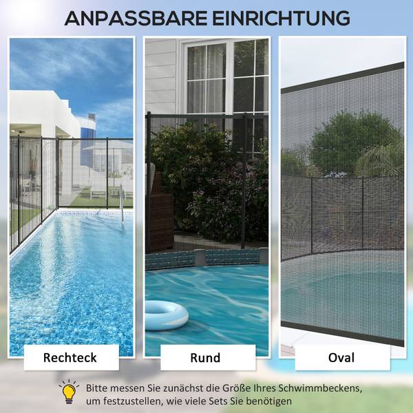 Gartenzaun 844-831V00BK Schwarz - Textil - 3 x 126 x 365 cm