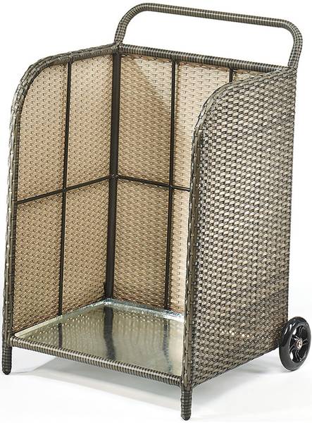 Kaminholzkorb ROLL 29301-23 Grau - Polyrattan - 48 x 79 x 52 cm