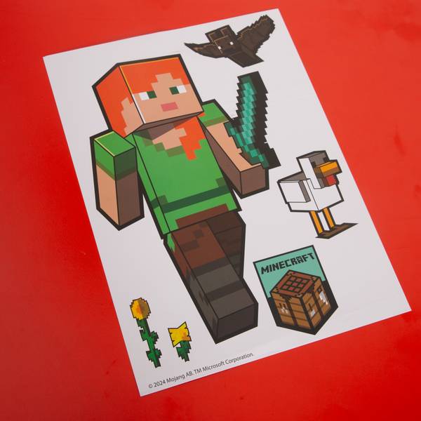 Wandtattoo Sticker MINECRAFT Blau - Braun - Grün - Rot - Kunststoff - 21 x 28 x 1 cm