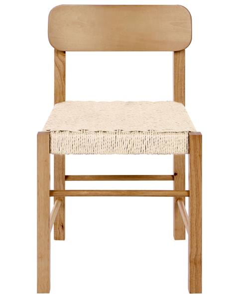 Stuhl ALLOS 2-tlg Beige - Braun - Massivholz - 45 x 76 x 47 cm