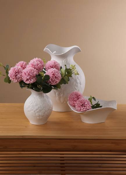 Vase Floralie Weiß - Porzellan - 13 x 16 x 13 cm