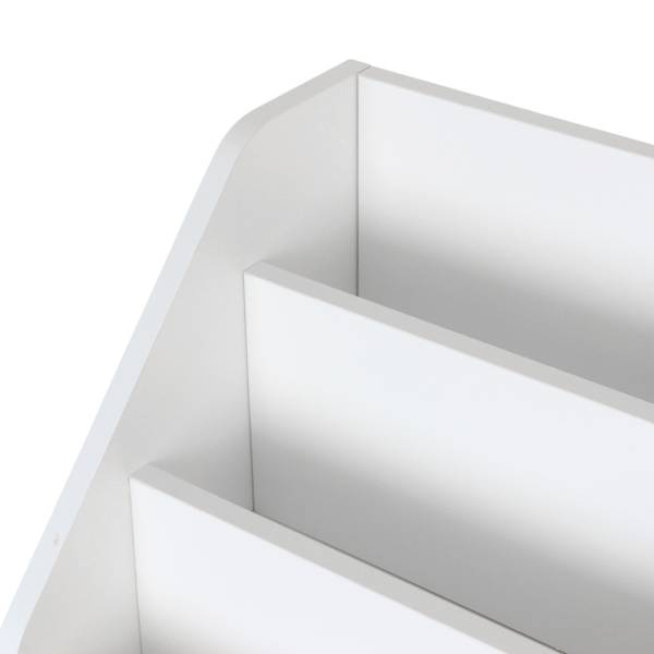 Kinderbank mit Bücherregal Grau - Weiß - Polyester - 79 x 72 x 31 cm