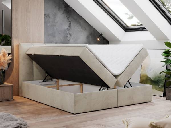 Boxspringbett RICO Beige - Breite: 180 cm - H3