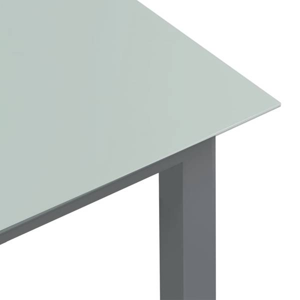 Gartentisch 3008682 Grau - Aluminium - Klarglas - 80 x 74 x 80 cm