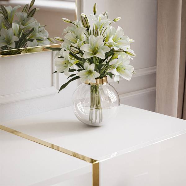 ONYX woonkamermeubelset sokkel hoogglans wit - wit