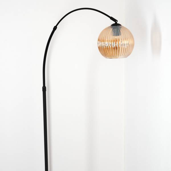 Stehlampe Cesaro Orange - Aluminium - Klarglas - Marmor - 101 x 185 x 72 cm