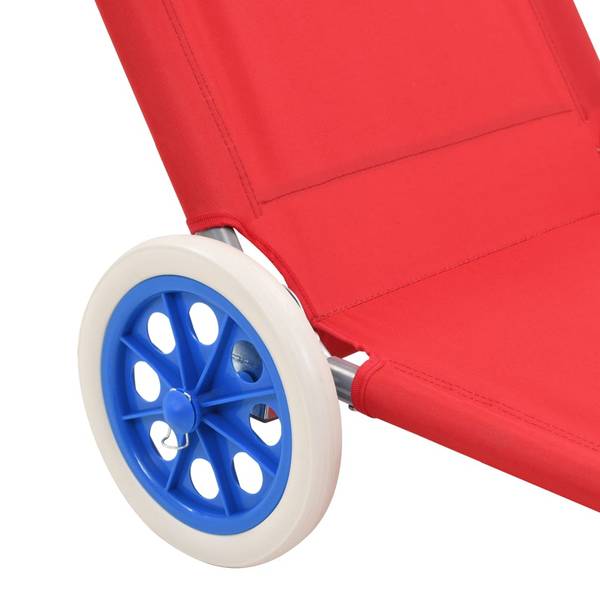 Chaise longue 296520 Rouge - Acier - 63 x 55 x 146 cm