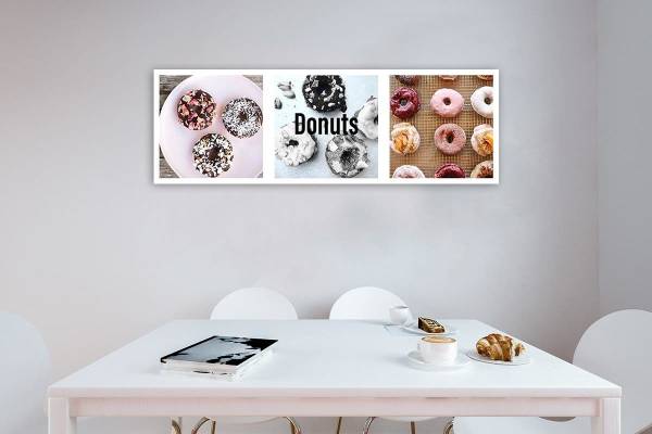 Tableau déco beignets 90 x 30 cm