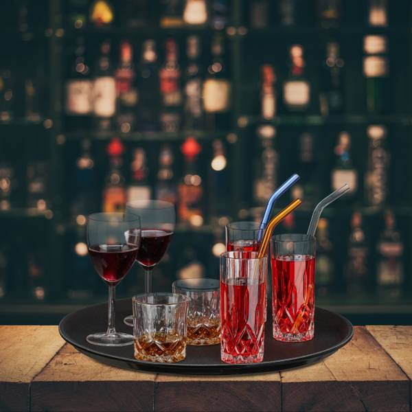 Rundes Serviertablett 3er Set 40 cm Schwarz - Kunststoff - 40 x 2 x 40 cm