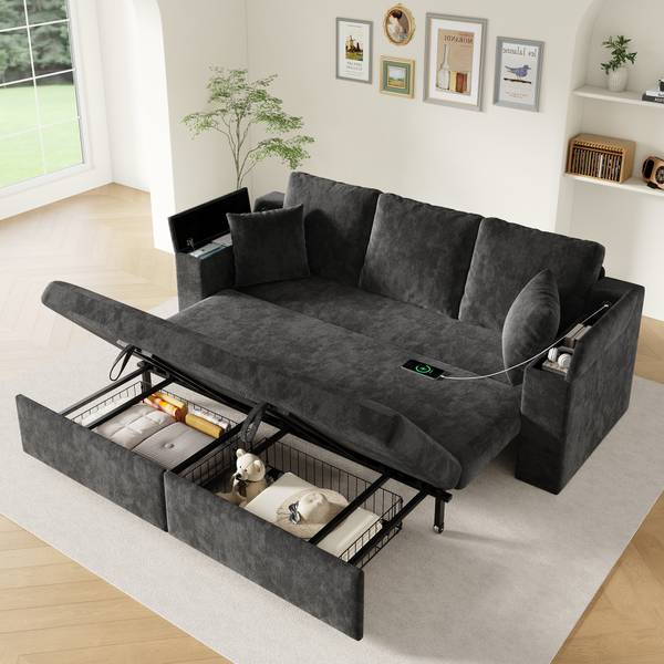Schlafsofa ChenilLade Ⅲ Grau