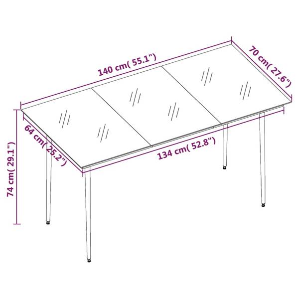 Garten-Essgruppe 3036392-2 5-teilig 70 x 140 cm