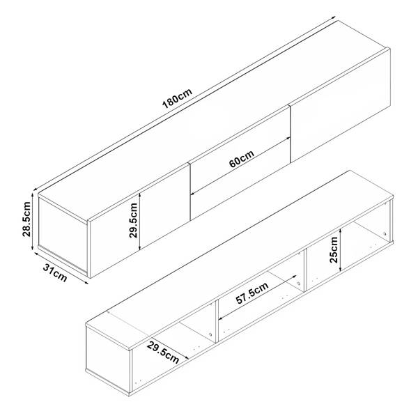 Fernsehschrank Vihti Eiche Hell
