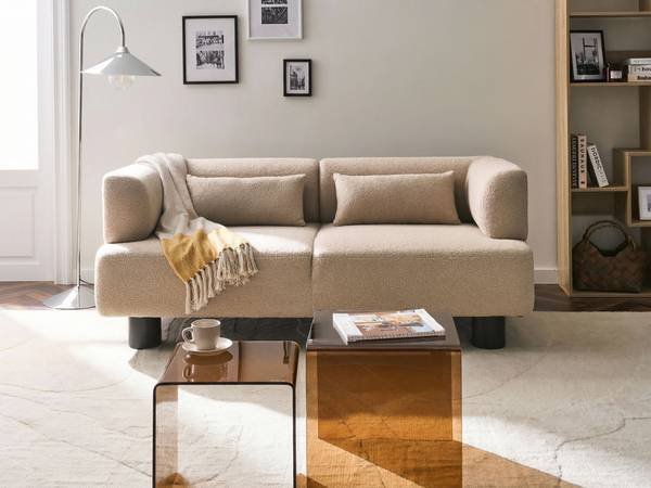 Sofa MOVIK 3-tlg Beige - Braun - Dunkelbraun