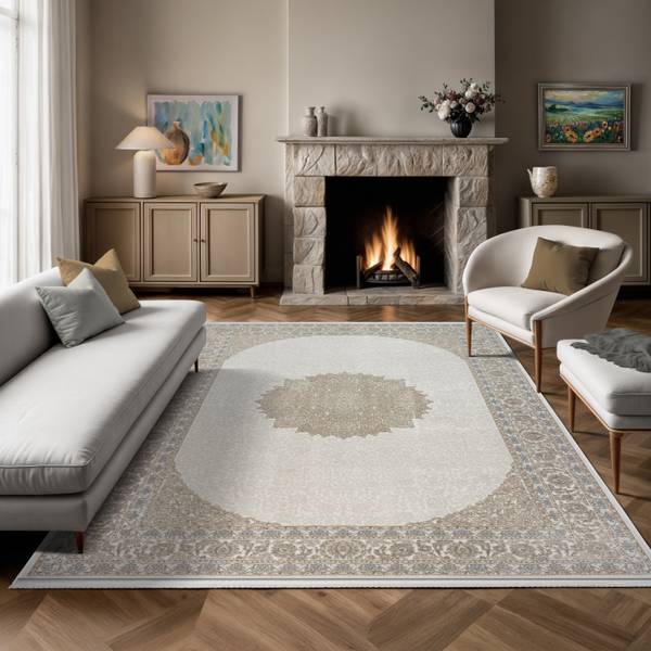 Kurzflor Tapijt Fine B beige - polyester - 120 x 170 cm