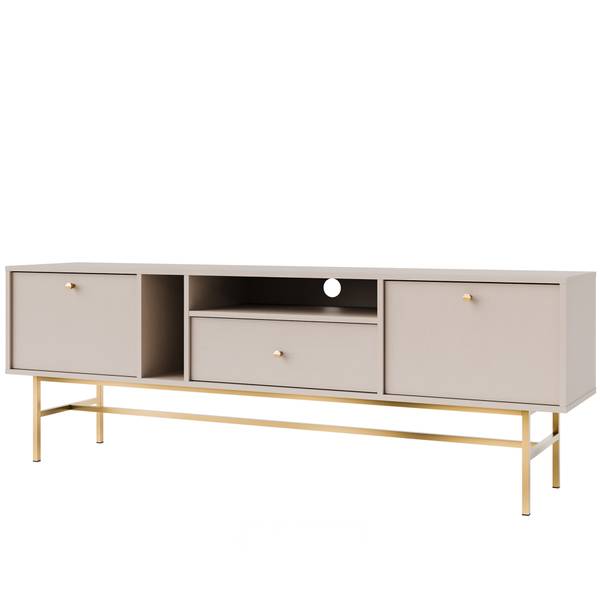 TV-Lowboard FLOREN III grijs - plaatmateriaal op houtbasis - 180 x 63 x 41 cm