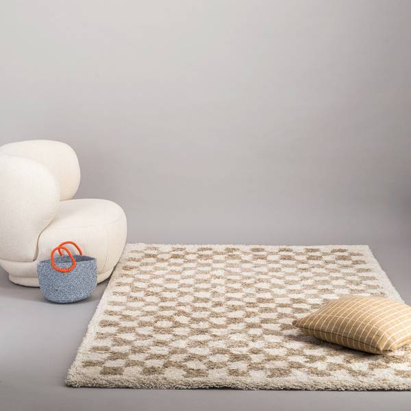 Teppich CHECKERS Beige - 200 x 290 x 200 cm