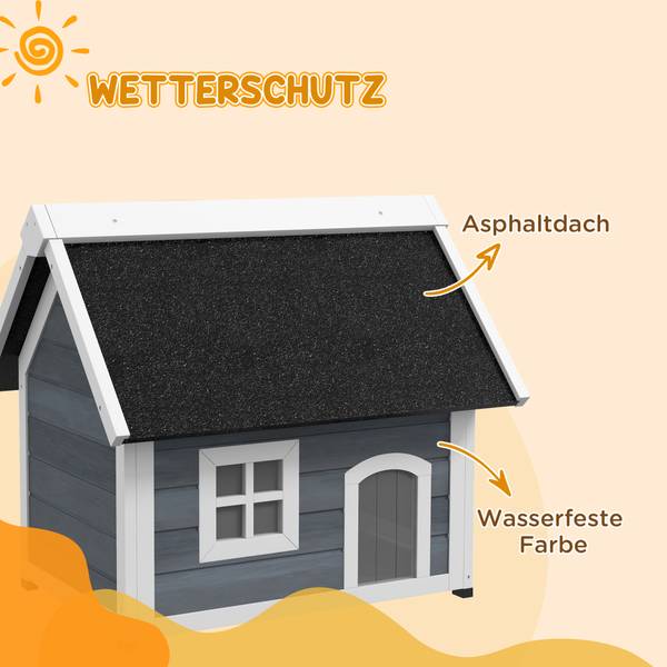 Katzenhaus BB7016 Grau - Massivholz - 50 x 20 x 85 cm