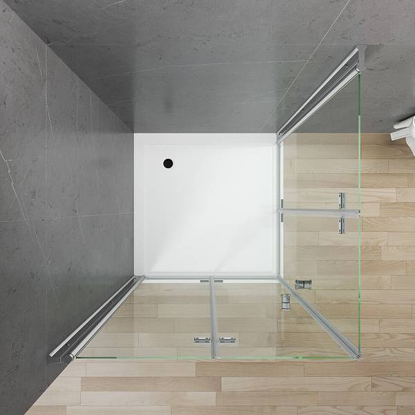 Duschkabine Eckeinstieg mit Falttüren 90 x 90 cm