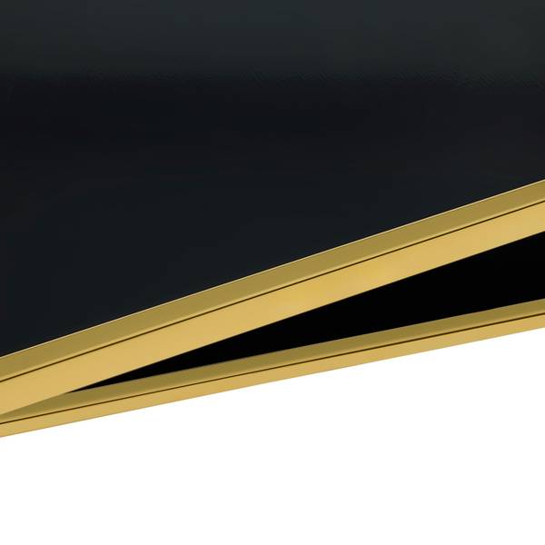 Couchtisch ANGEL II Schwarz - Gold - Glas - Metall - 70 x 38 x 70 cm