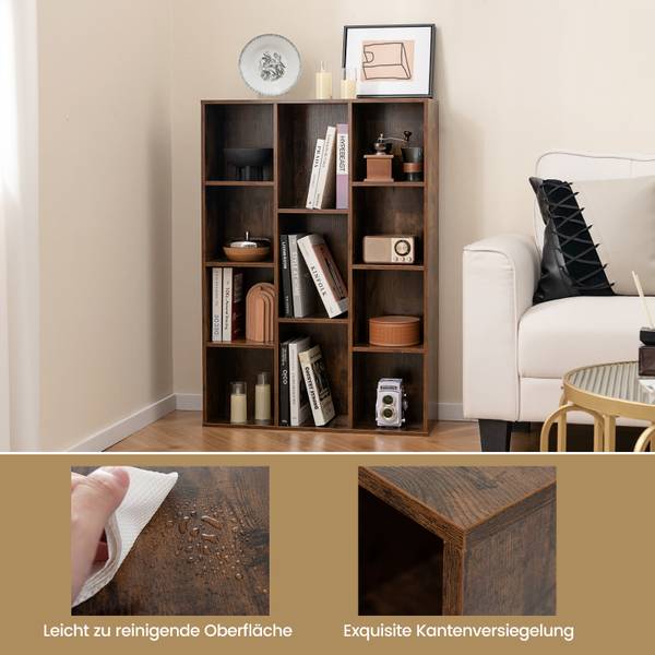 Bücherregal ON32925 Braun - Holzwerkstoff - 24 x 106 x 74 cm