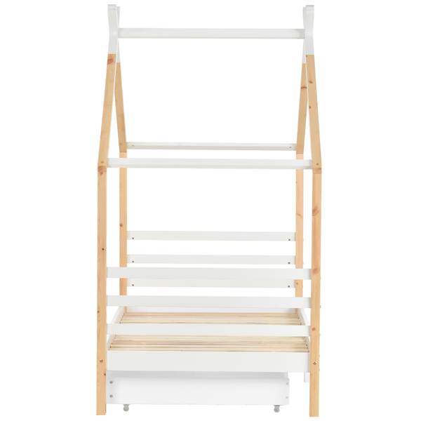 Kinderbed HomeyⅠ wit - grenenhout - 96 x 183 x 210 cm