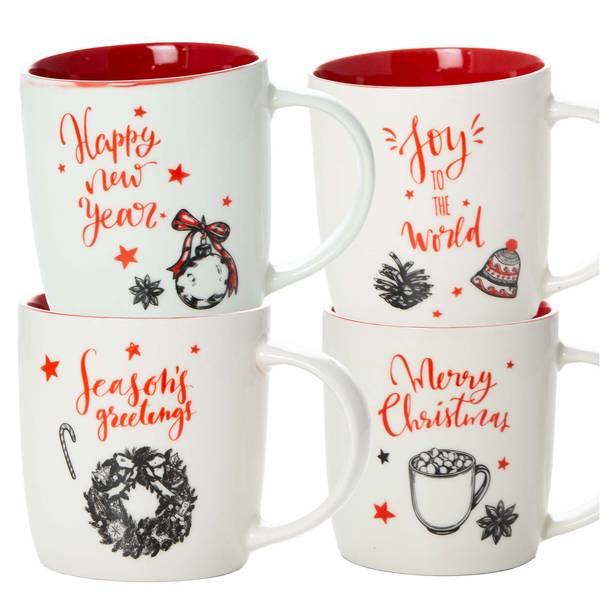 Becher Weihnachtsbecher Weiß - Keramik - 9 x 10 x 9 cm