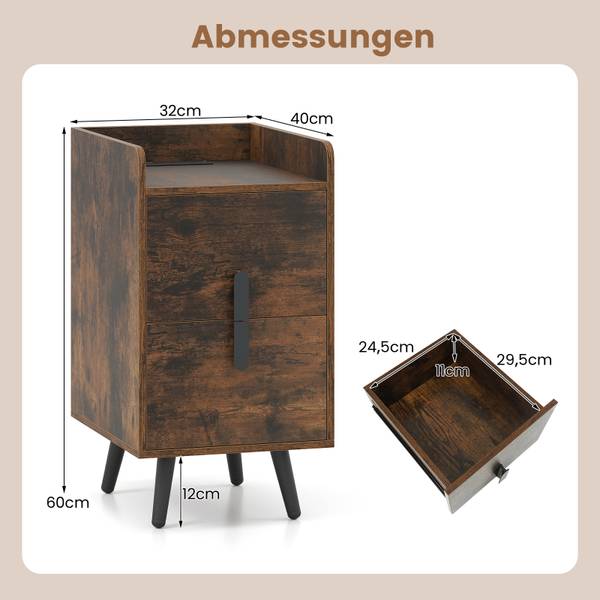 Nachttisch TG33303PQ Dunkelbraun