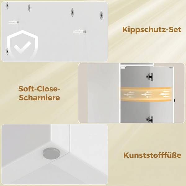 Waschmaschinenschrank 850-377V90WT Weiß - Holzwerkstoff - 60 x 100 x 94 cm