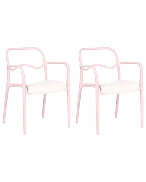 Set van 2 tuinstoelen THASOS beige - roze